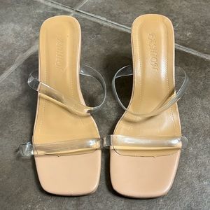 Lucite clear heels